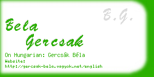 bela gercsak business card