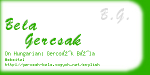 bela gercsak business card